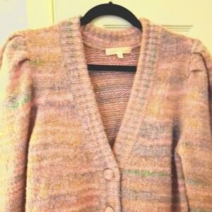 LoveShackFancy Wilford Aquarius Pink Cloud Knit Cardigan Like New.